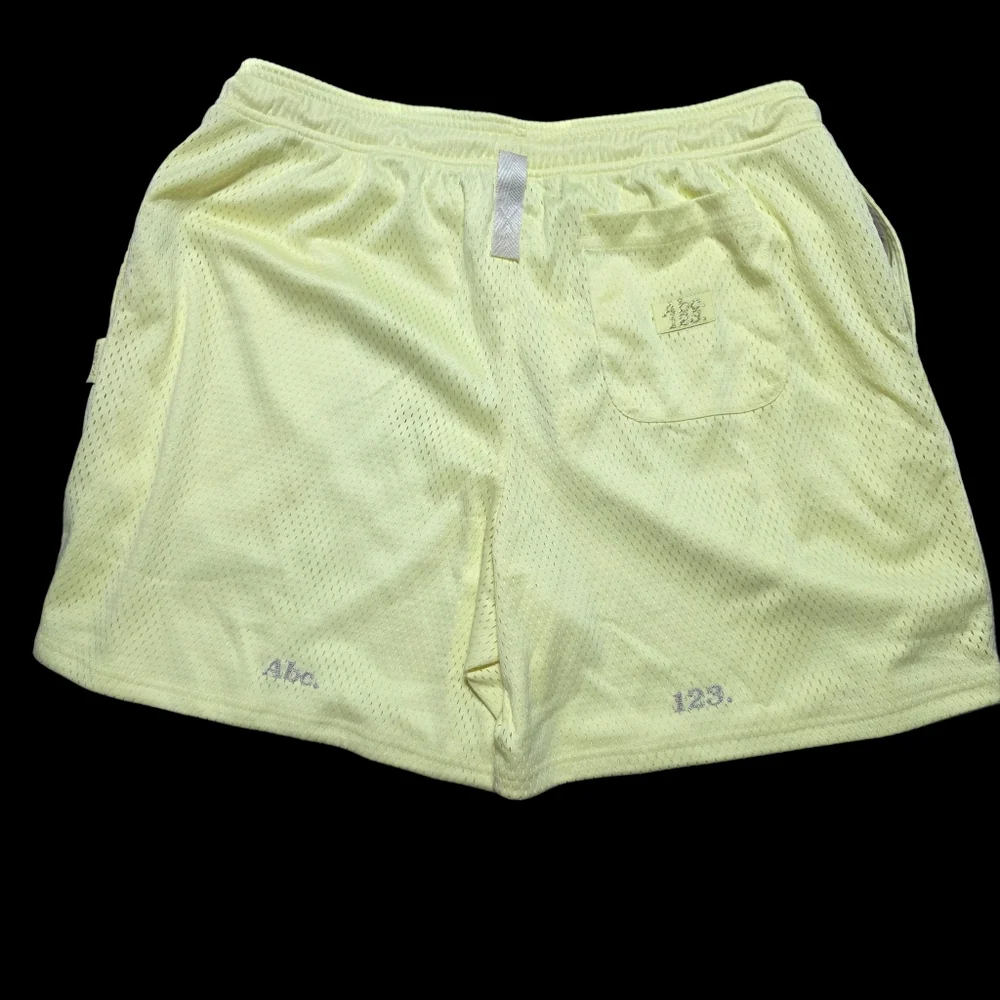 NWT Advisory Board Crystals Abc 123 Mesh Shorts Sulfur Sz M